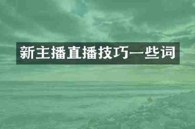 新主播直播技巧一些词