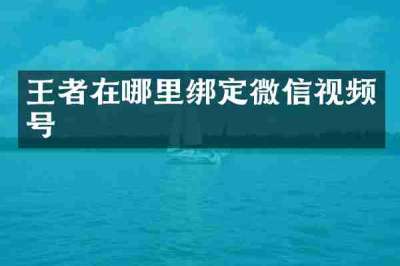 王者在哪里绑定微信视频号