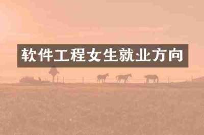 软件工程女生就业方向