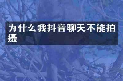 为什么我抖音聊天不能拍摄