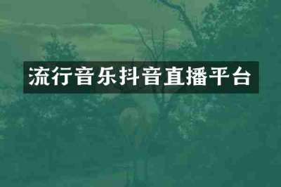 流行音乐抖音直播平台