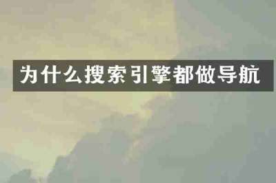 为什么搜索引擎都做导航