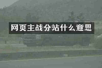 网页主战分站什么意思