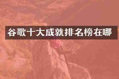 谷歌十大成就排名榜在哪