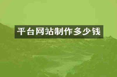 平台网站制作多少钱