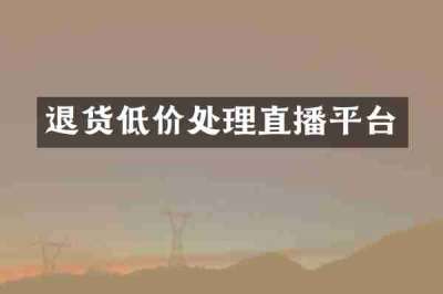 退货低价处理直播平台