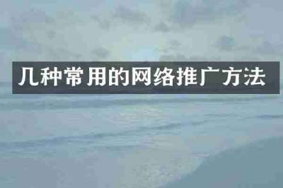 几种常用的网络推广方法