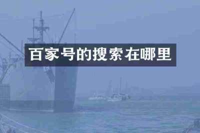 百家号的搜索在哪里