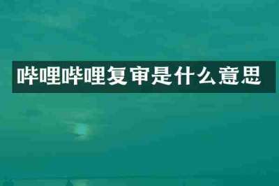 哔哩哔哩复审是什么意思