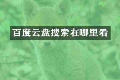 百度云盘搜索在哪里看
