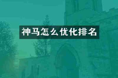 神马怎么优化排名