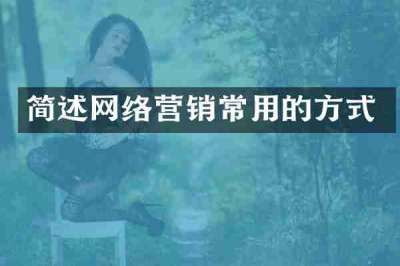 简述网络营销常用的方式