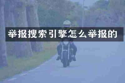 举报搜索引擎怎么举报的