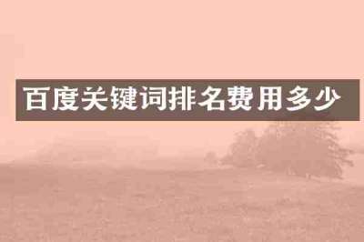 百度关键词排名费用多少