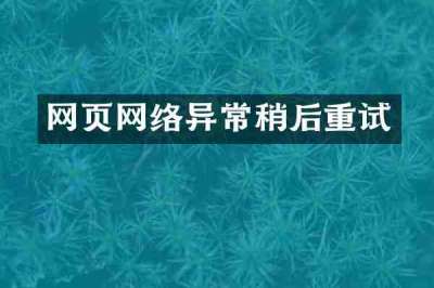 网页网络异常稍后重试
