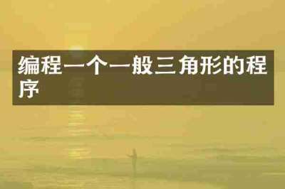 编程一个一般三角形的程序