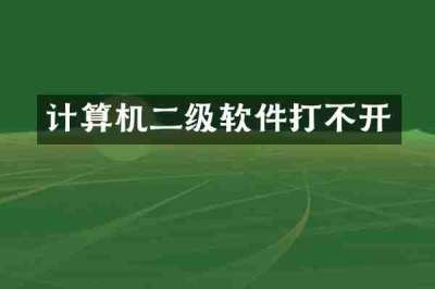 计算机二级软件打不开