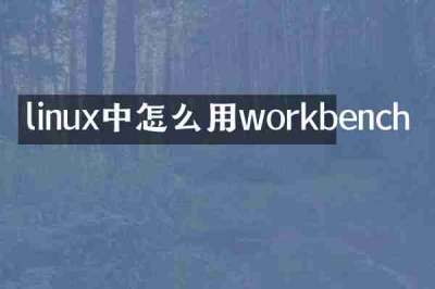 linux中怎么用workbench