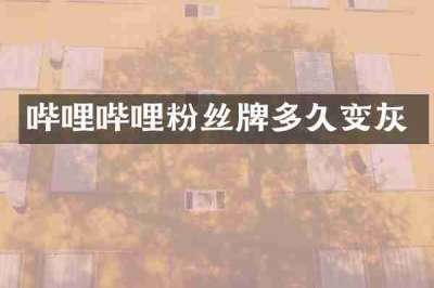 哔哩哔哩粉丝牌多久变灰