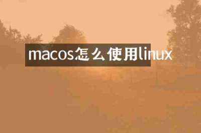 macos怎么使用linux