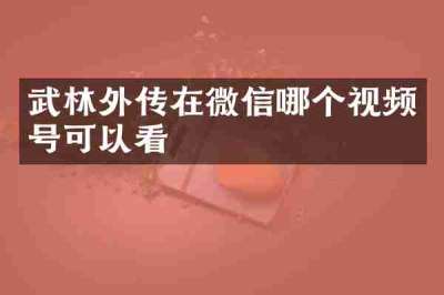 武林外传在微信哪个视频号可以看