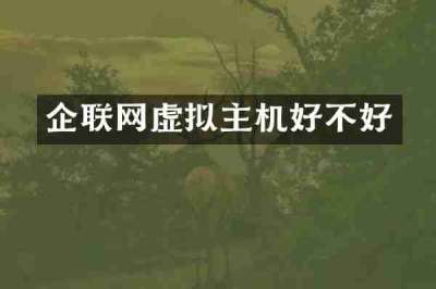 企联网虚拟主机好不好