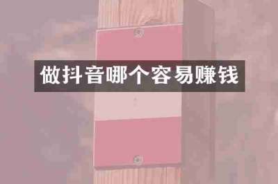 做抖音哪个容易赚钱