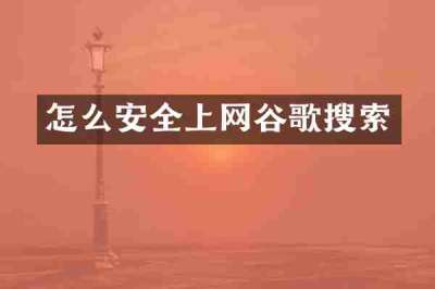 怎么安全上网谷歌搜索
