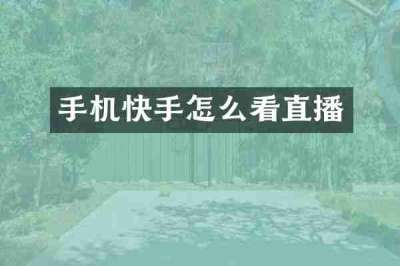 手机快手怎么看直播