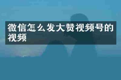 微信怎么发大赞视频号的视频