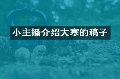 小主播介绍大寒的稿子
