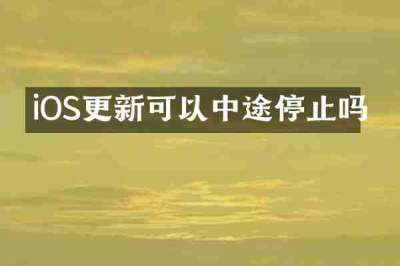 iOS更新可以中途停止吗