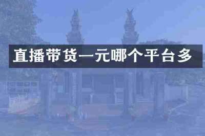 直播带货一元哪个平台多