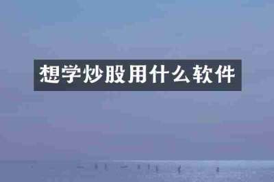 想学炒股用什么软件
