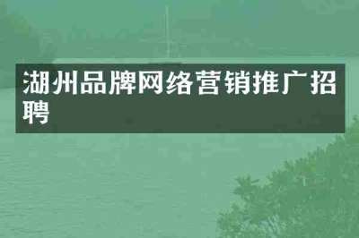 湖州品牌网络营销推广招聘