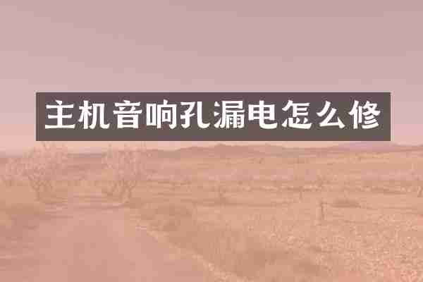 主机音响孔漏电怎么修