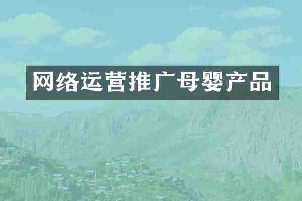 网络运营推广母婴产品