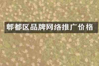 郫都区品牌网络推广价格