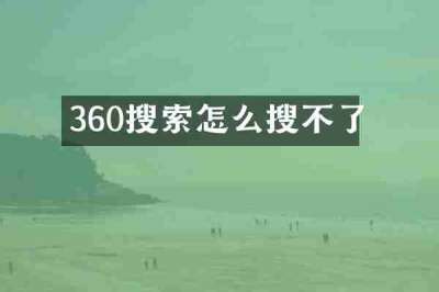 360搜索怎么搜不了
