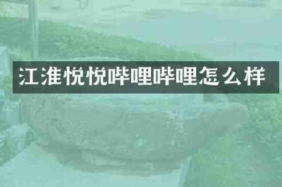 江淮悦悦哔哩哔哩怎么样