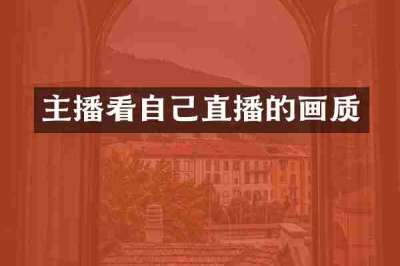 主播看自己直播的画质