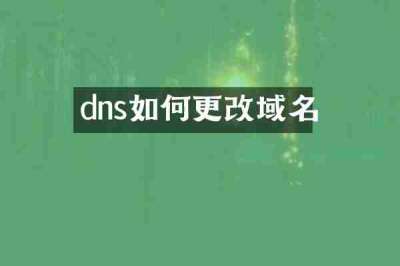 dns如何更改域名