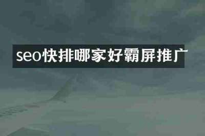 seo快排哪家好霸屏推广