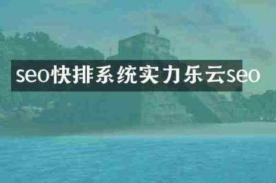 seo快排系统实力乐云seo
