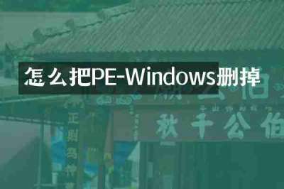 怎么把PE-Windows删掉