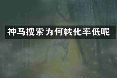 神马搜索为何转化率低呢