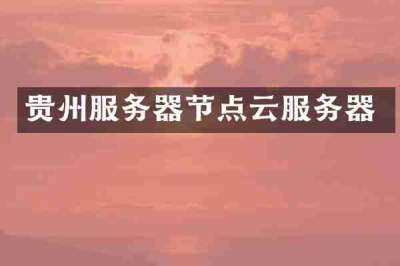 贵州服务器节点云服务器