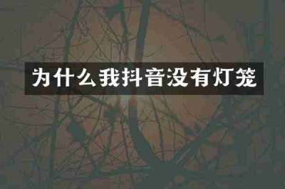 为什么我抖音没有灯笼