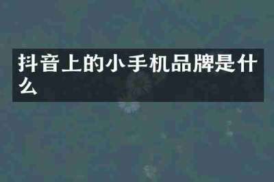 抖音上的小手机品牌是什么