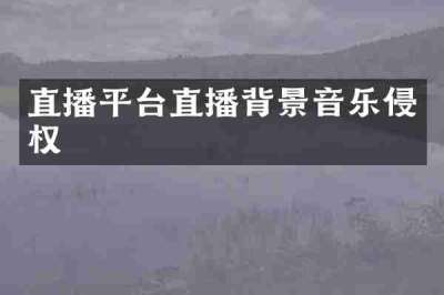 直播平台直播背景音乐侵权